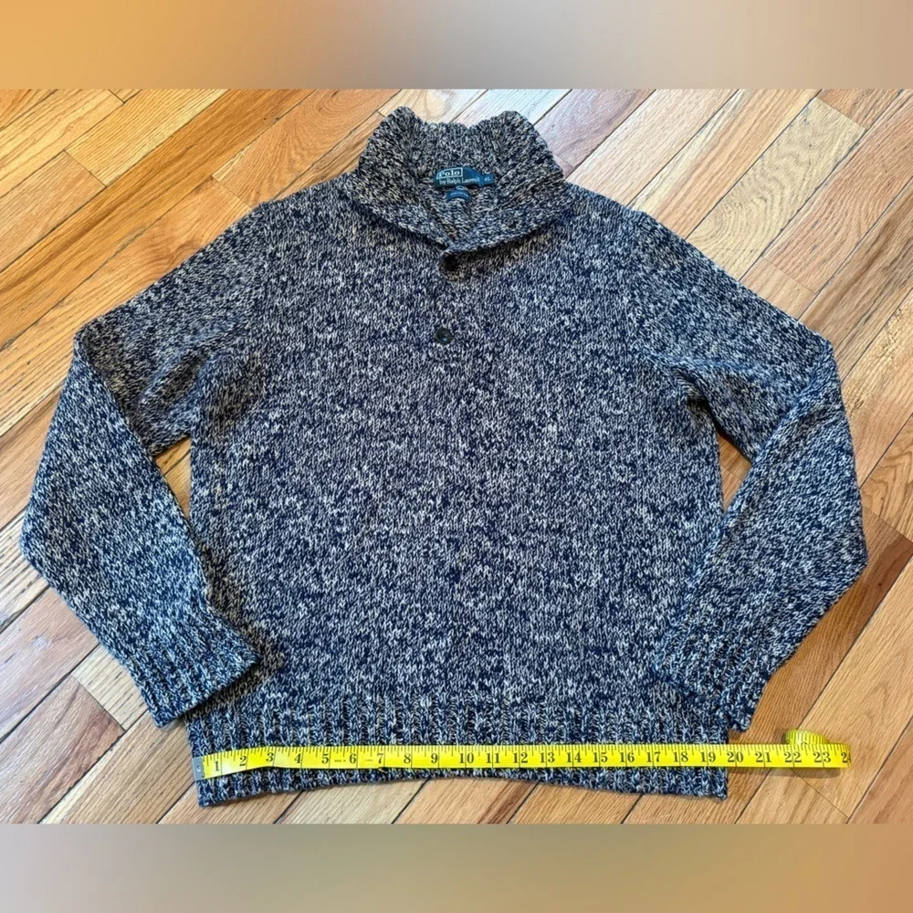 VTG Polo Ralph Lauren Men’s Size XL Chunky Knit Button Neck Pullover Sweater